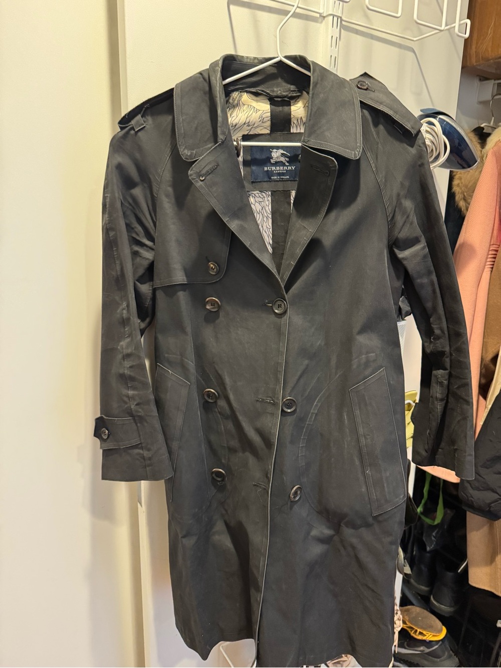 Burberry Women's Black Double-Breasted Trench Coat waterproof